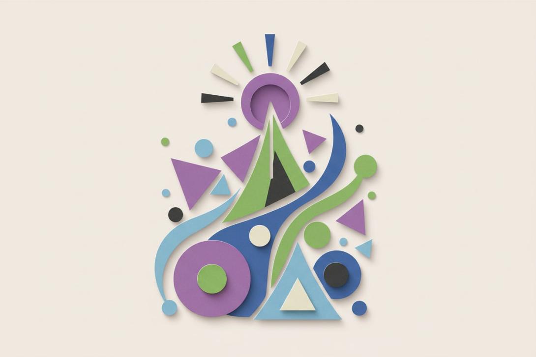 abstract paper cutout